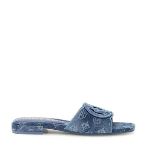 GUESS Tarishae denim slippers blauw