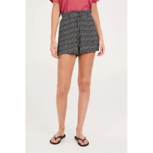 Protest high waist loose fit short met all over print zwart/wit