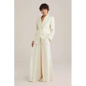 WE Fashion wide leg high waist culotte ecru