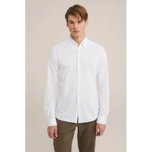 WE Fundamentals slim fit overhemd met stretch wit