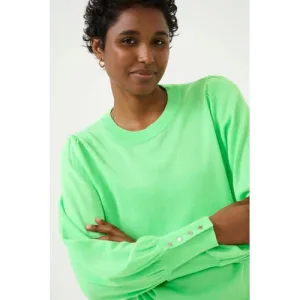 Kaffe pullover limegroen fijn gebreid
