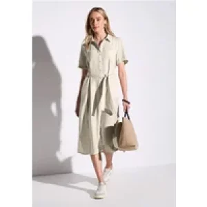 Street One Dames Jurk met korte mouwen en knoopsluiting in Beige