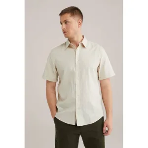 WE Fashion regular fit overhemd met linnen moonbeam