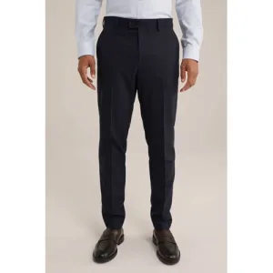 WE Fashion slim pantalon donkerblauw