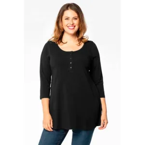 YOEK tuniek ORGANIC COTTON zwart