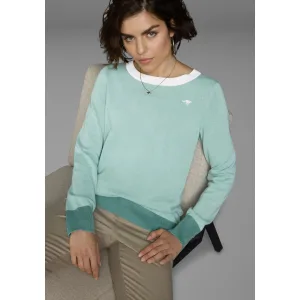 NU 25% KORTING: KangaROOS Trui met ronde hals met knoopsluiting achter en contrastboord