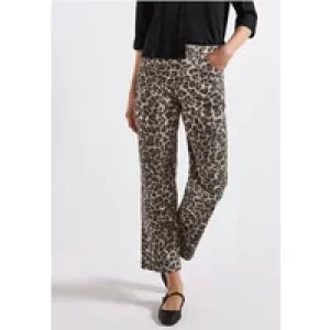 Street One Dames Straight Legs jeans met leo look in Beige