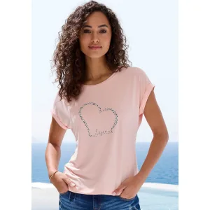 NU 20% KORTING: Lascana Shirt met korte mouwen Met Lascana hartprint