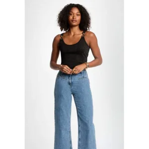 Morgan mouwloze top zwart met glitter