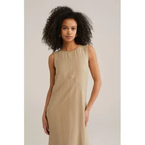 WE Fashion A-lijn jurk beige