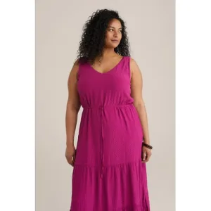 WE Fashion Curve A-lijn jurk fuchsia