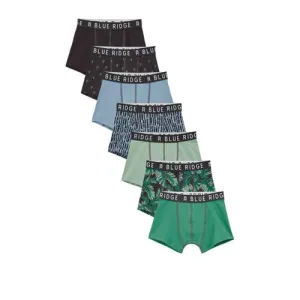 WE Fashion Blue Ridge boxershort – set van 7 donkergroen/donkerblauw