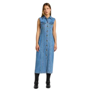 Lange slanke denim jurk voor dames Lee