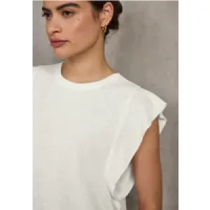 Street One Studio Dames Linnen top met volants in Wit