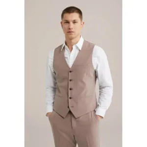WE Fashion slim fit gilet oudroze