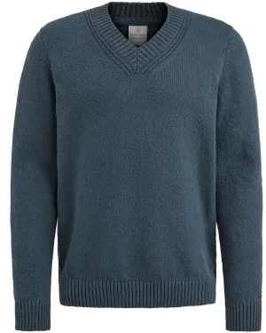 Cast Iron Heren | Iron Trui V-hals Blauw