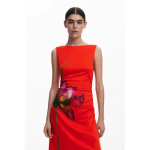 Desigual midi jurk rood