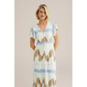 WE Fashion A-lijn jurk ecru