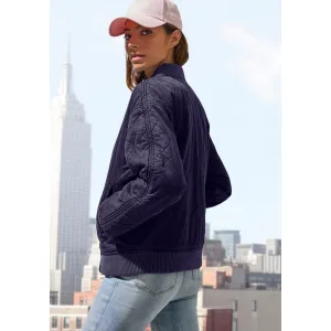 Lascana Gewatteerde jas in licht gewassen uitstraling met zakken, bomber-design