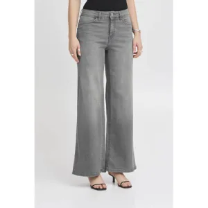 ICHI high waist wide leg jeans IHTWIGGY grey denim