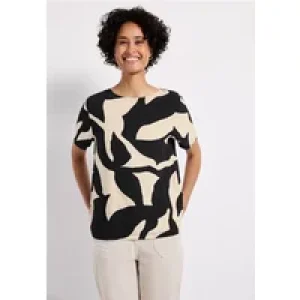 Street One Dames Shirt met print en lintdetail in Grijs
