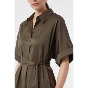 comma midi jurk bruin