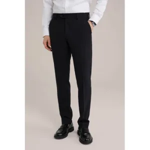 WE Fashion wollen slim pantalon zwart