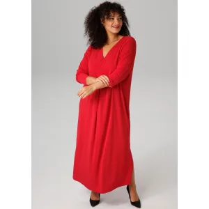 Aniston PLUS Maxi-jurk met verfijnde zijsplitten – nieuwe collectie