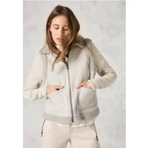 Cecil Dames Gilet in velours-look in Grijs