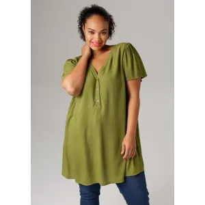 Aniston PLUS Lange blouse in trendy crepe-kwaliteit – nieuwe collectie