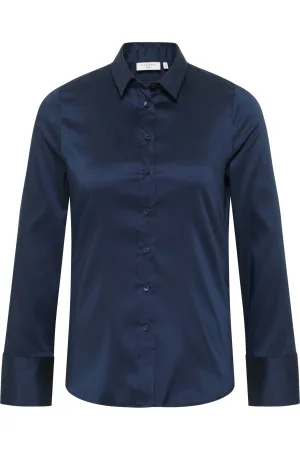 ETERNA Performance Dames Overhemd donkerblauw, Effen