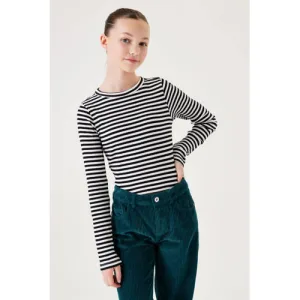 Garcia gestreepte longsleeve zwart/wit