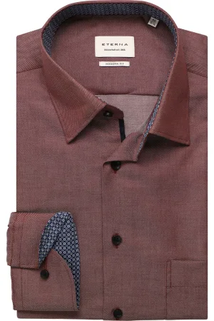 ETERNA Overhemd framboos, Gestructureerd