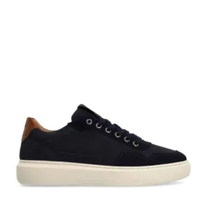 Manfield nubuck sneakers donkerblauw