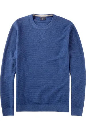 OLYMP Casual Trui ronde hals blauw, Gestructureerd