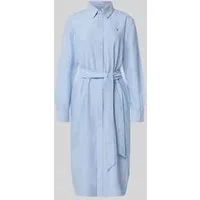 Polo Ralph Lauren Overhemdjurk met strikceintuur en logostitching