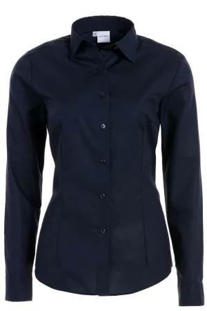 OLYMP Luxor Dames Overhemd marine, Effen