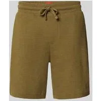 HUGO Regular fit sweatshorts met structuurmotief, model ‘Austin’