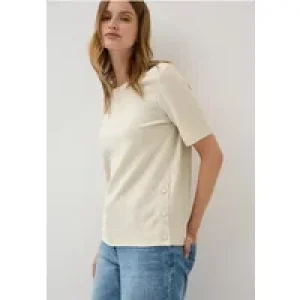 Cecil Dames Bouclé slub shirt in Beige