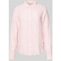 Gant Regular fit linnen overhemdblouse met logostitching