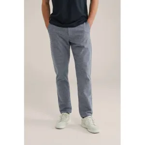 WE Fashion slim casual broek donkerblauw
