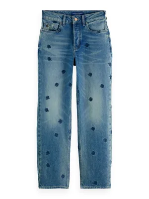 Scotch & Soda Jeans Sky Falling Leav Blauw dames