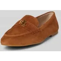 Lauren Ralph Lauren Loafers van leer met labelapplicatie, model ‘AVERI III’