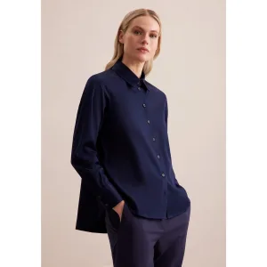 NU 20% KORTING: seidensticker Overhemdblouse Zwarte roos Lange mouwen kraag uni