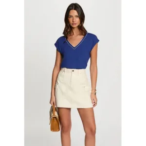 Morgan top met glitter blauw