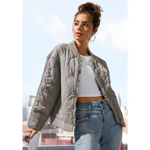 NU 25% KORTING: Lascana Gewatteerde jas in licht gewassen uitstraling met zakken, bomber-design