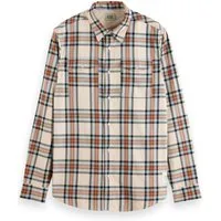 Scotch & Soda Yarn Dye Flannel Check Shirt Beige Check
