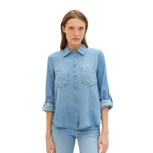 Tom Tailor Jeans blouse met lyocell en kentkraag