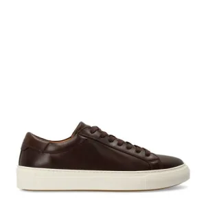 Manfield leren sneakers donkerbruin