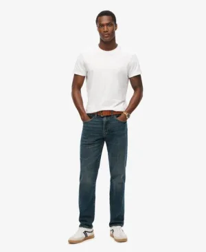 Superdry Mannen Vintage Slimfit Jeans met Rechte Pijpen Donkerblauw